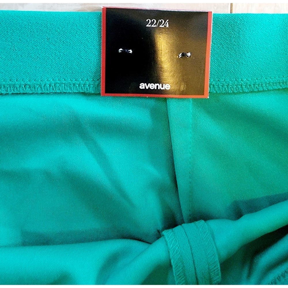 Avenue 22/24 Plus Size Green Pencil Skirt Front Slit Knee‎ Length 2X Bodycon NWT - Picture 9 of 12